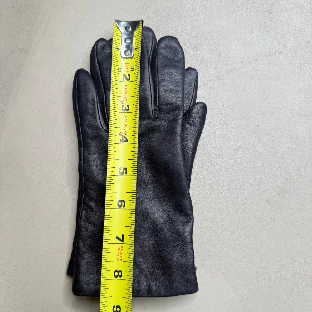 Vintage Fownes Dark Brown Leather Gloves Womens 6.5 Classic Minimalist Retro